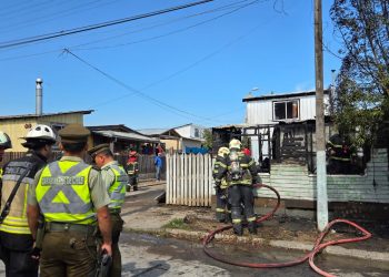 Voraz incendio en Coelemu deja una persona grave y seis lesionados