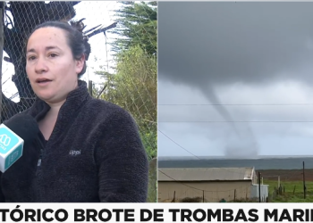 Vecina del sector costero de Perales en Coelemu captó cerca de 10 trombas marinas frente a su casa