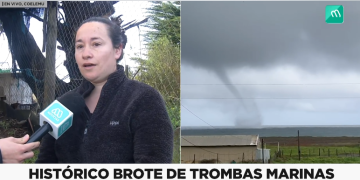 Vecina del sector costero de Perales en Coelemu captó cerca de 10 trombas marinas frente a su casa